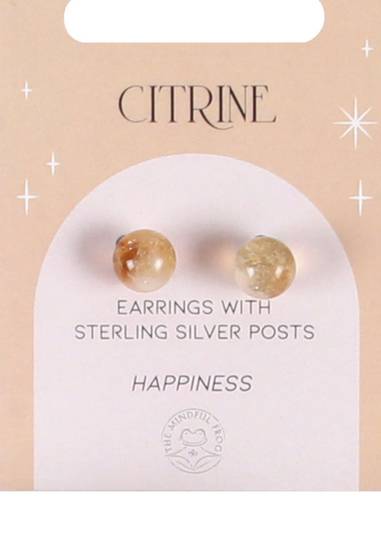 Sterling Silver and Citrine Crystal Ear Studs